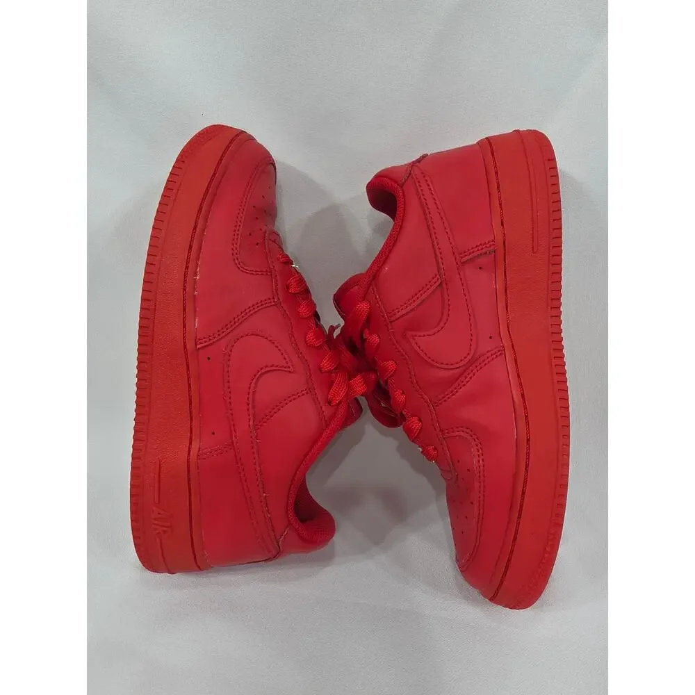 Nike Air Force 1 Low LV8 Leather University Red Big Kids Shoes Size 6.5Y